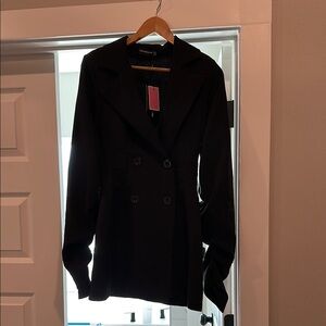 Prettylittlething Black Suit Jacket Dress
